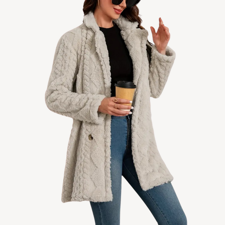 Women’s Double-Breasted Faux Fur Coat | Loravelle