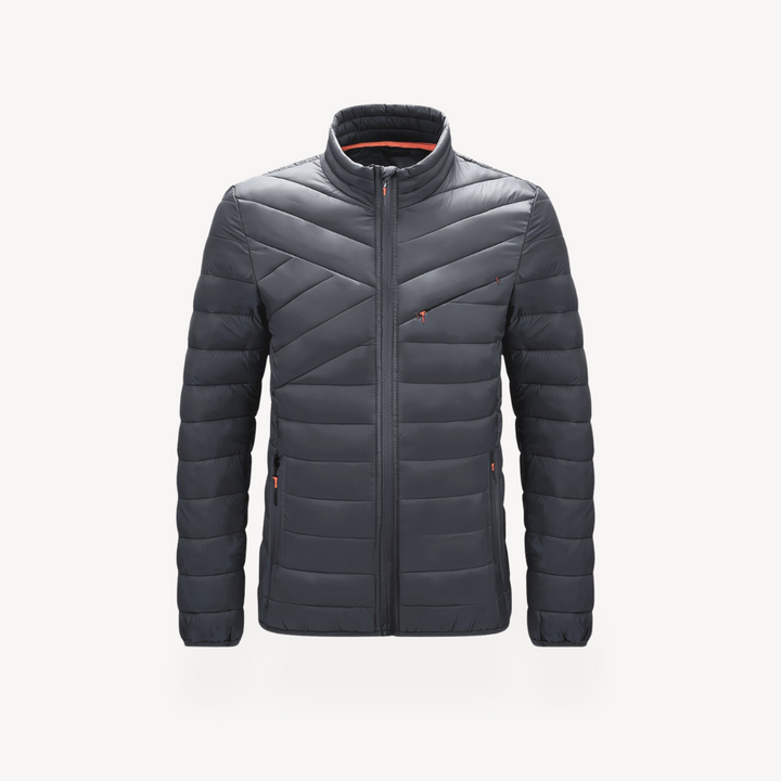 Men's Puffer Jacket with Stand Collar | Loravelle