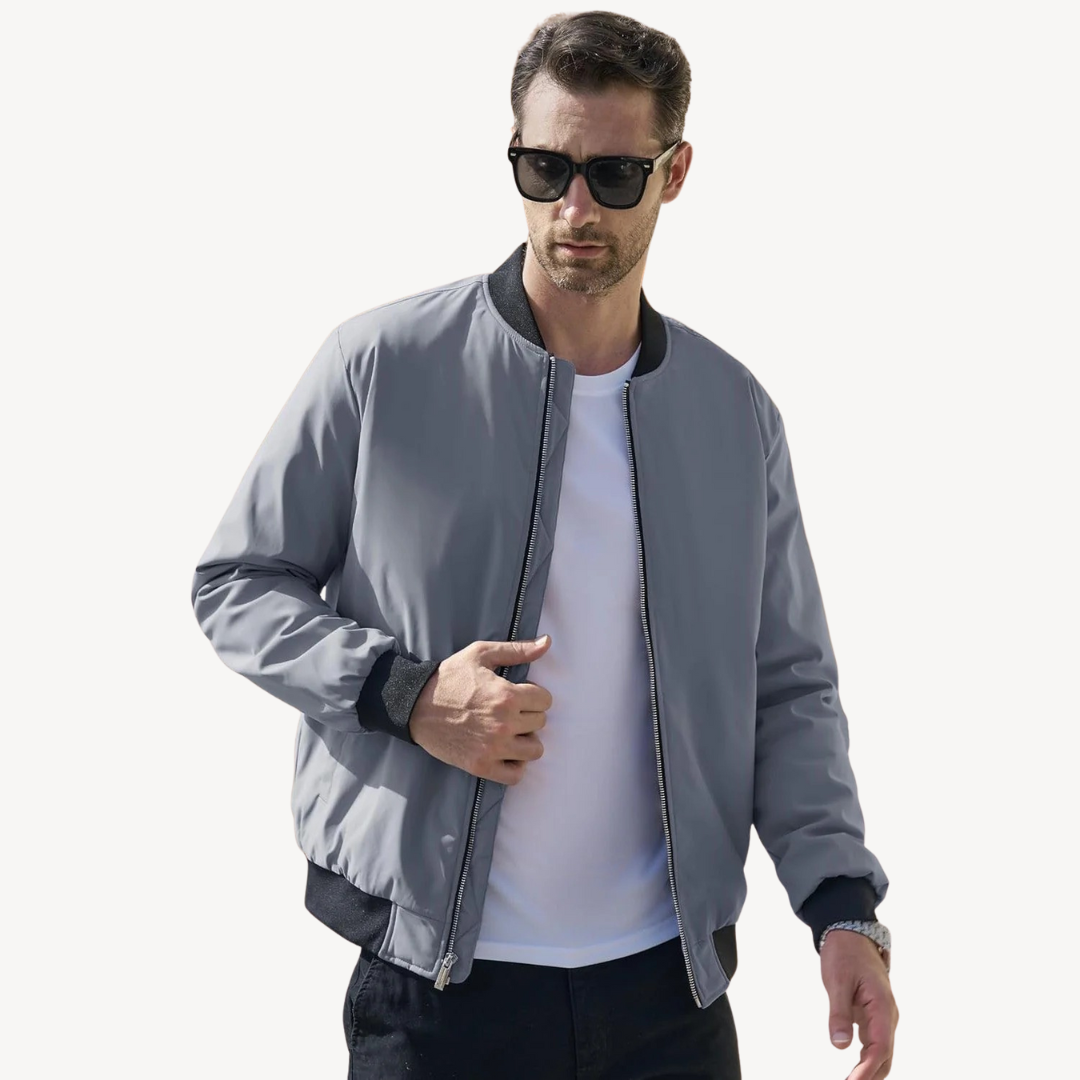 Men's Bomber Jacket with Quilted Lining | Loravelle