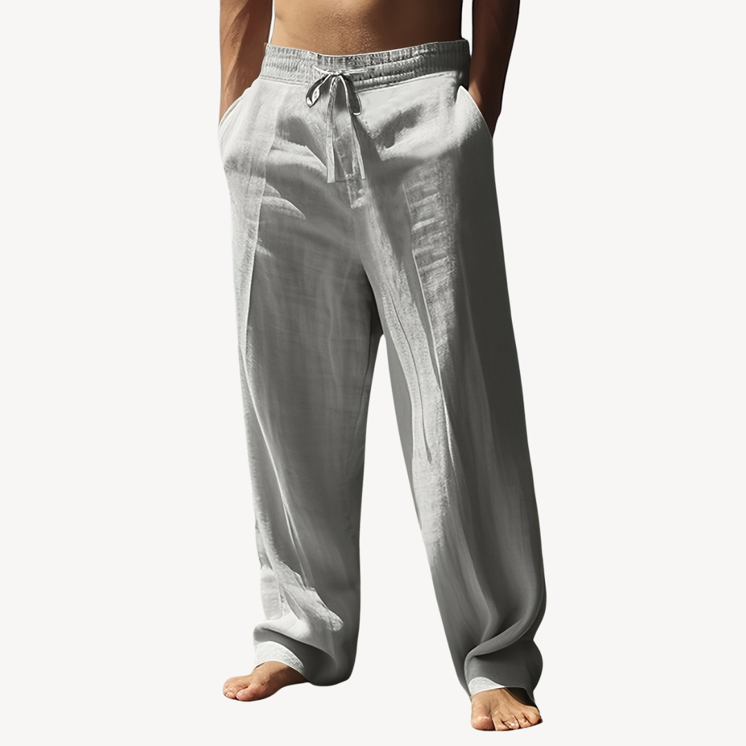 Men’s Linen Drawstring Pants – Casual Wide-Leg Trousers | Loravelle