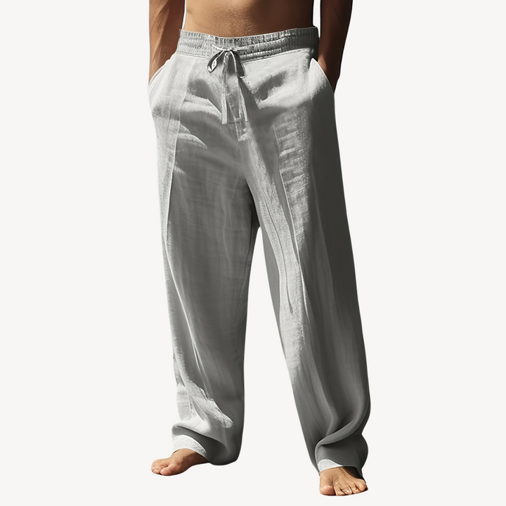 Men’s Linen Drawstring Pants – Casual Wide-Leg Trousers | Loravelle