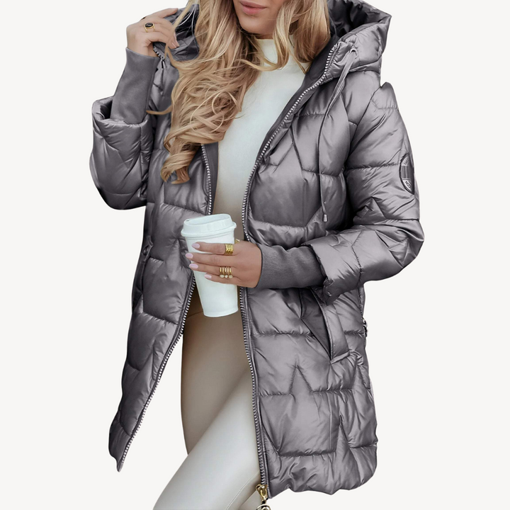 Women’s Hooded Mid-Length Puffer Coat | Loravelle