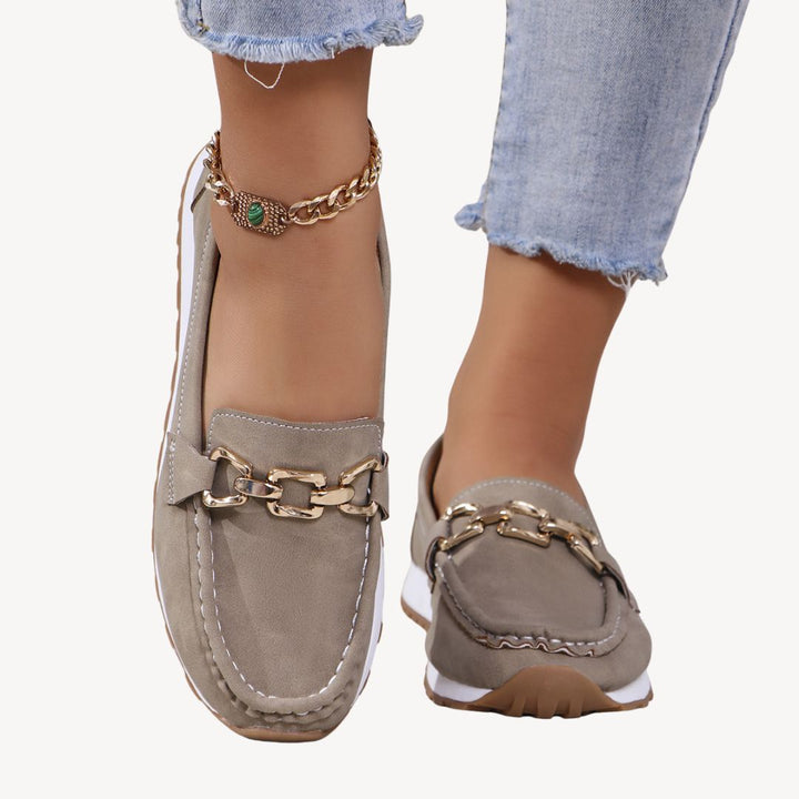 Orthopedic Suede Loafers Women Chain | Loravelle