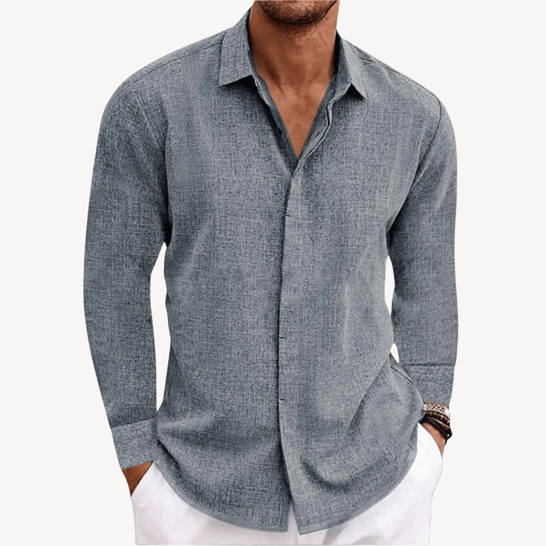 Men's Casual Linen Button-Down Shirt | Loravelle