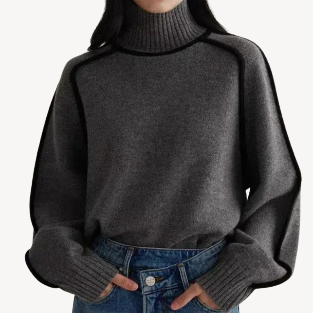 Patterned Turtleneck Sweater for Women | Loravelle