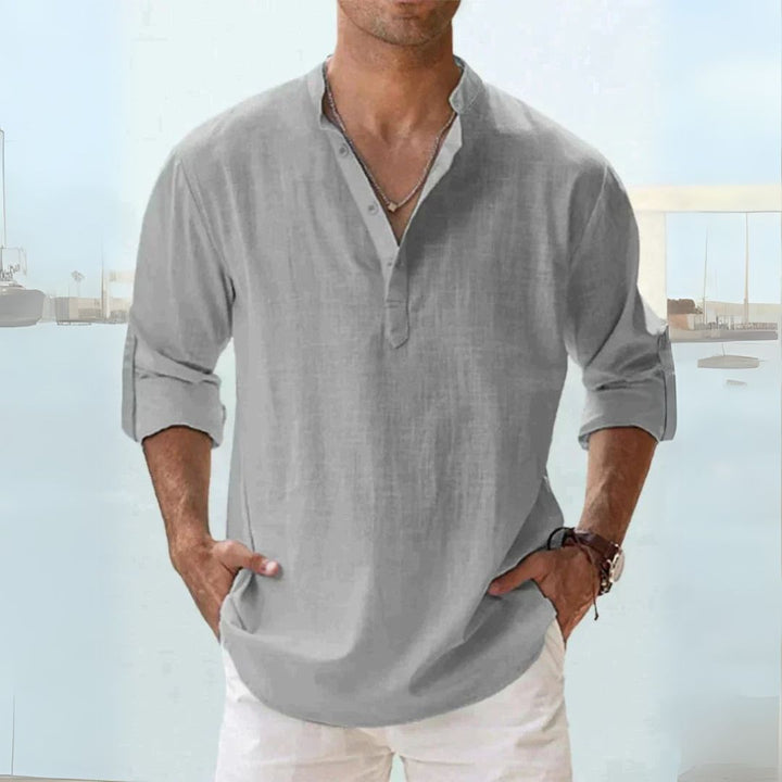 Linen Henley Shirt Men | Loravelle