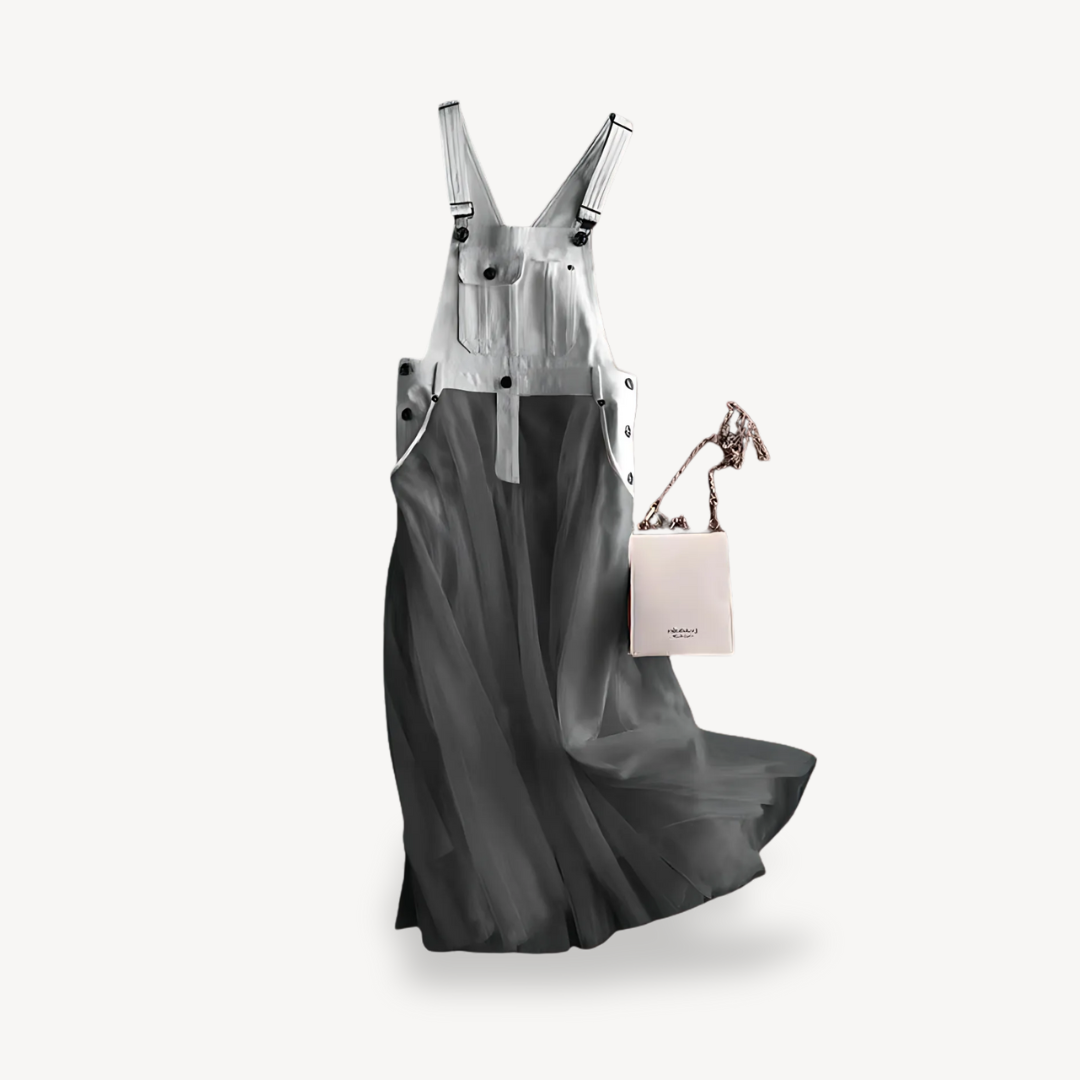 Women's Denim Overall Maxi Dress | Loravelle