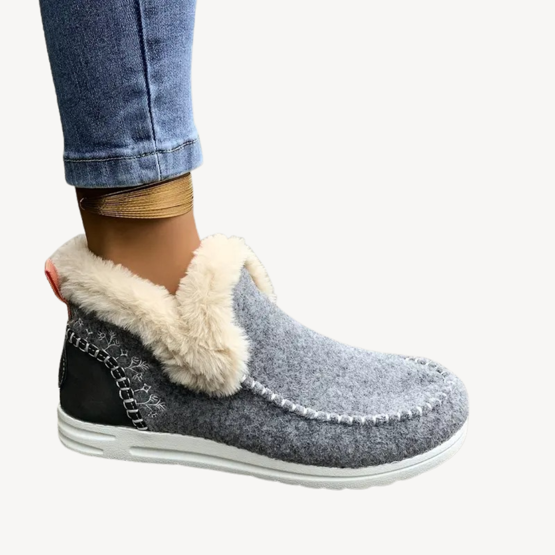 Fur-Lined Orthopedic Slip-On Shoes for Women | Loravelle