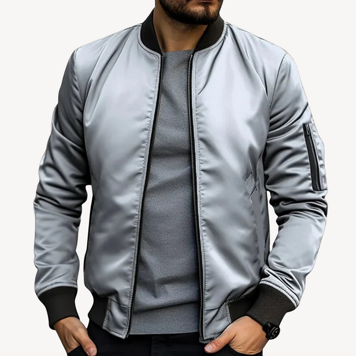 Men's Lightweight Nylon Bomber Jacket | Loravelle