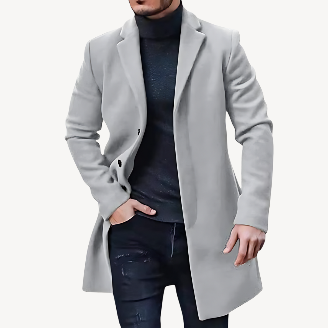 Men's Wool Blend Trench Coat | Loravelle