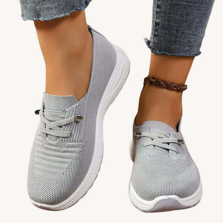 Women's Light Grey Orthopedic Slip-On Sneakers | Loravelle