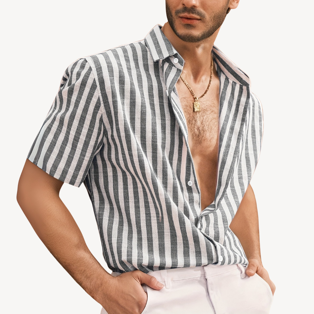 Men's Striped Button-Down Shirt - Comfortable & Stylish | Loravelle