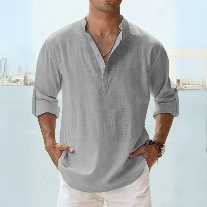 Men's Linen Henley Shirt | Loravelle