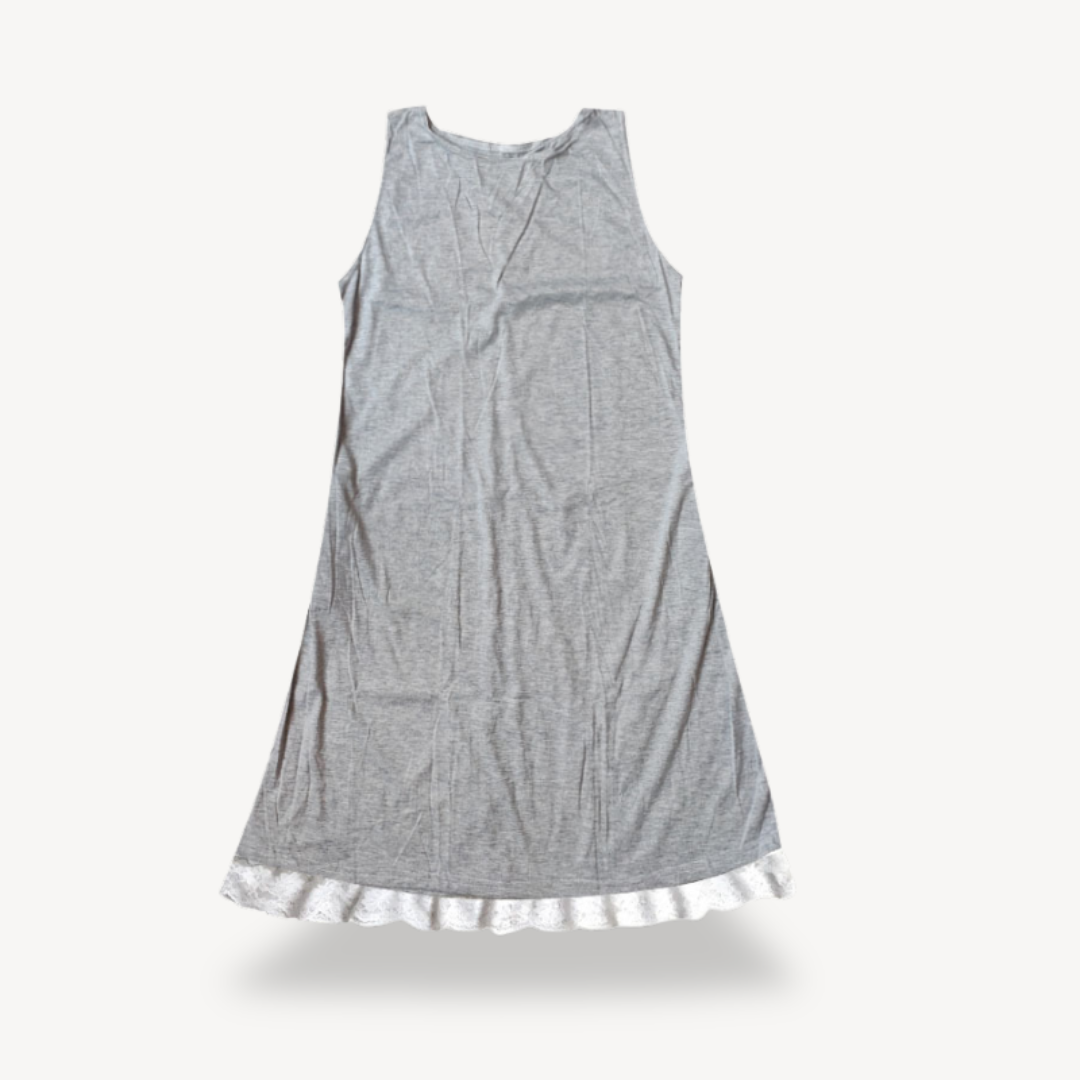 Women's Cotton Lace Hem Dress | Loravelle