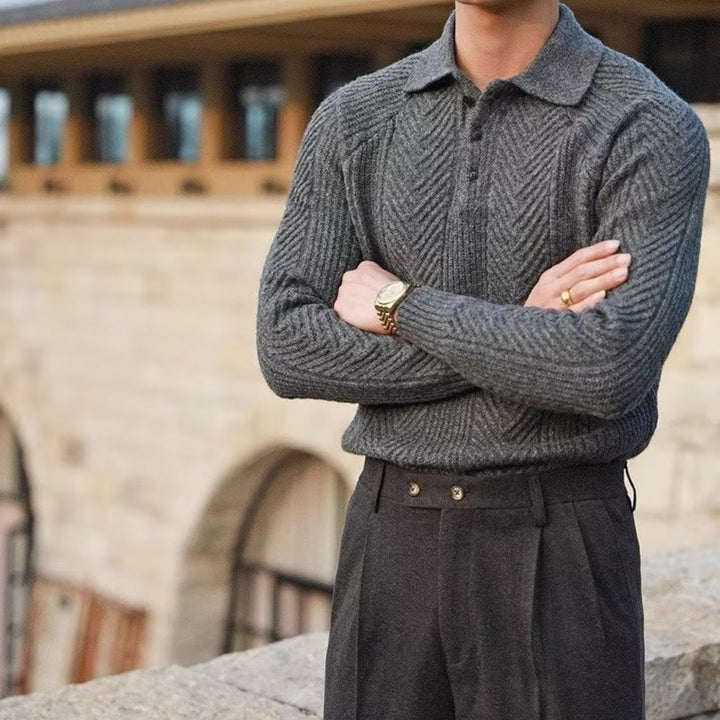 Knit Quarter-Zip Polo Sweater Men | Loravelle