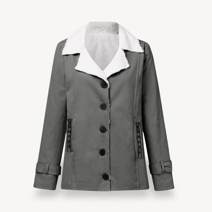 Women’s Fleece-Lined Coat with Buttons | Loravelle