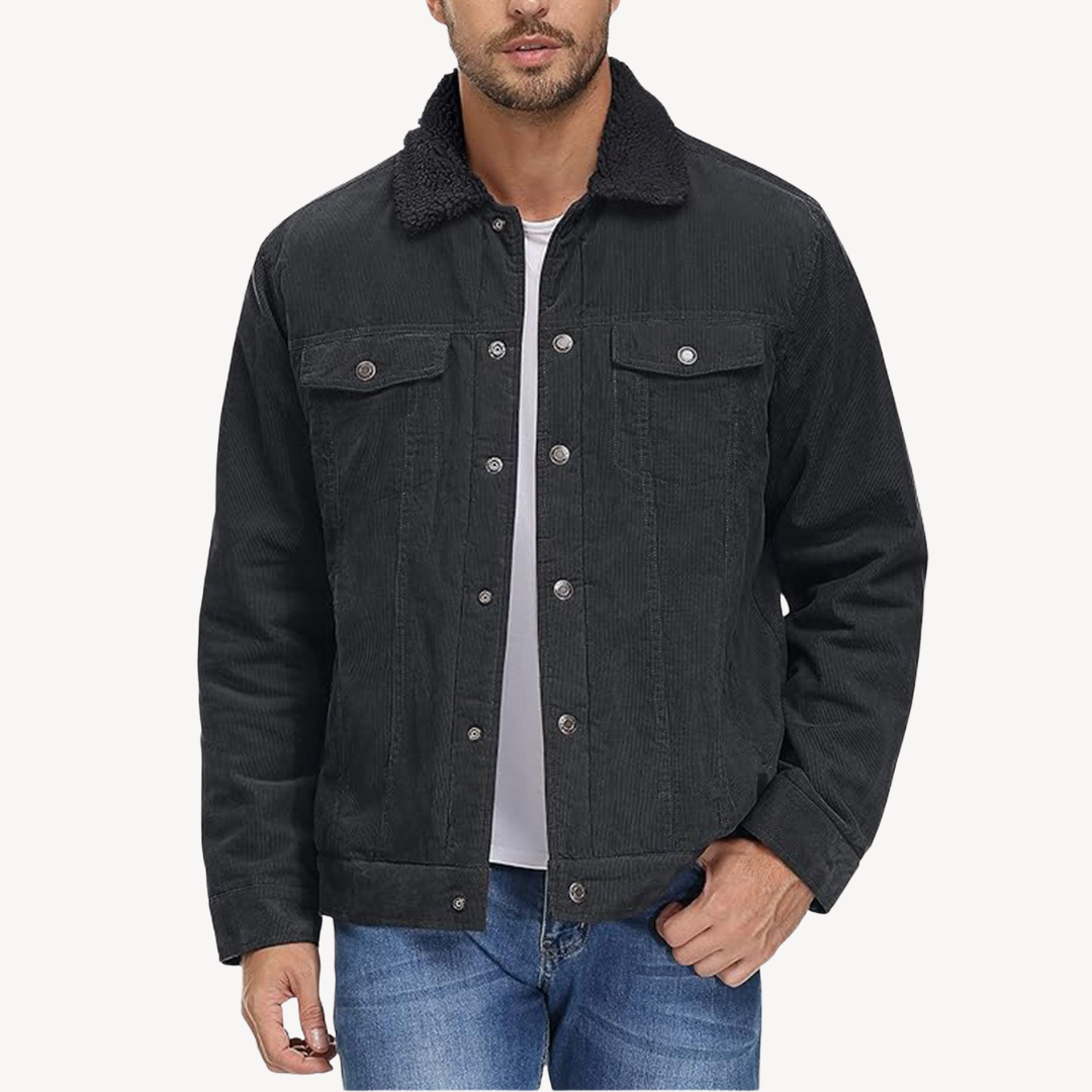 Men's Sherpa Lined Corduroy Jacket | Loravelle