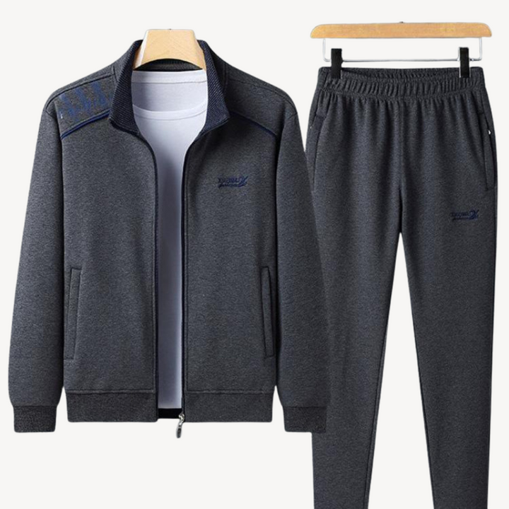 Men's Cotton Zipper Tracksuit Set | Loravelle