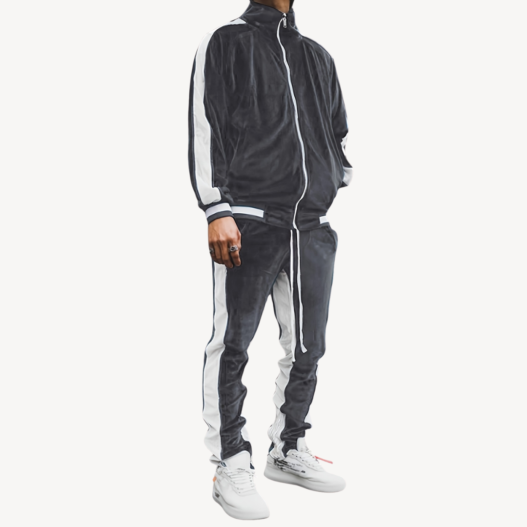 Men's Striped Tracksuit Two-Piece Set | Loravelle