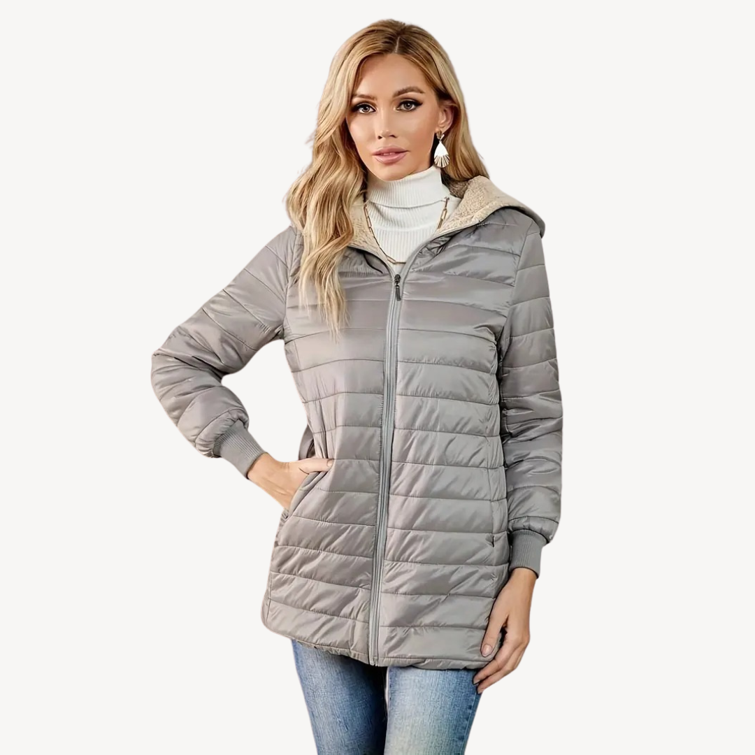 Women’s Faux Fur Lining Quilted Hooded Jacket | Loravelle