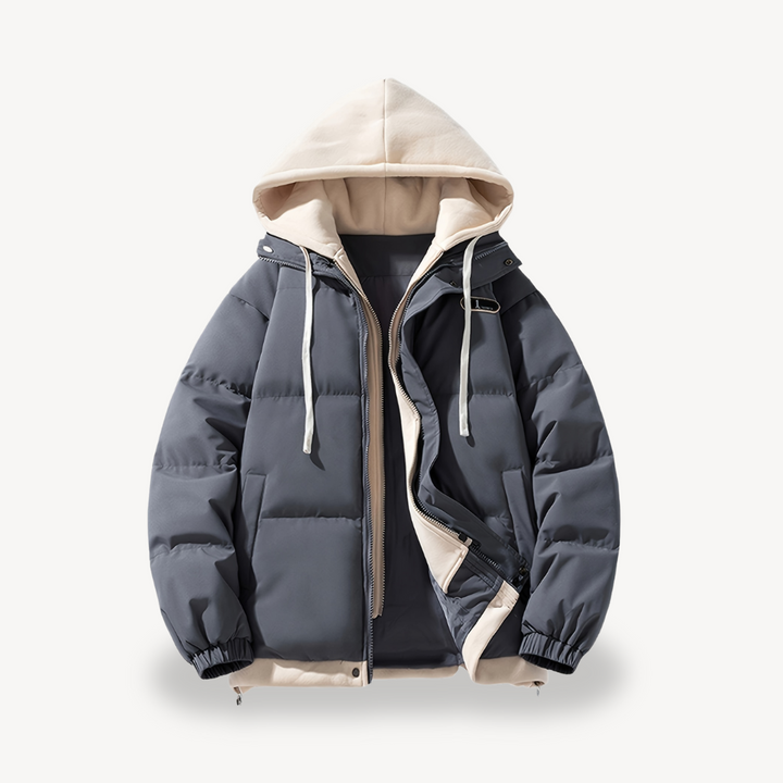 Men's Oversized Puffer Jacket with Hoodie | Loravelle