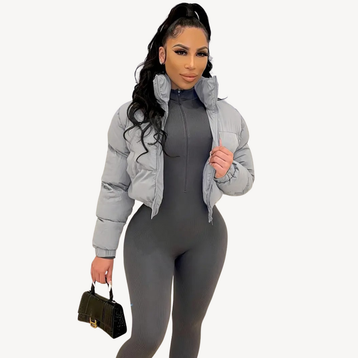 Women’s Cropped Puffer Zip Jacket | Loravelle