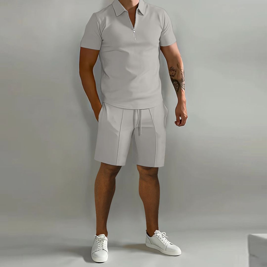 Knit Polo Shirt & Shorts Set Men | Loravelle