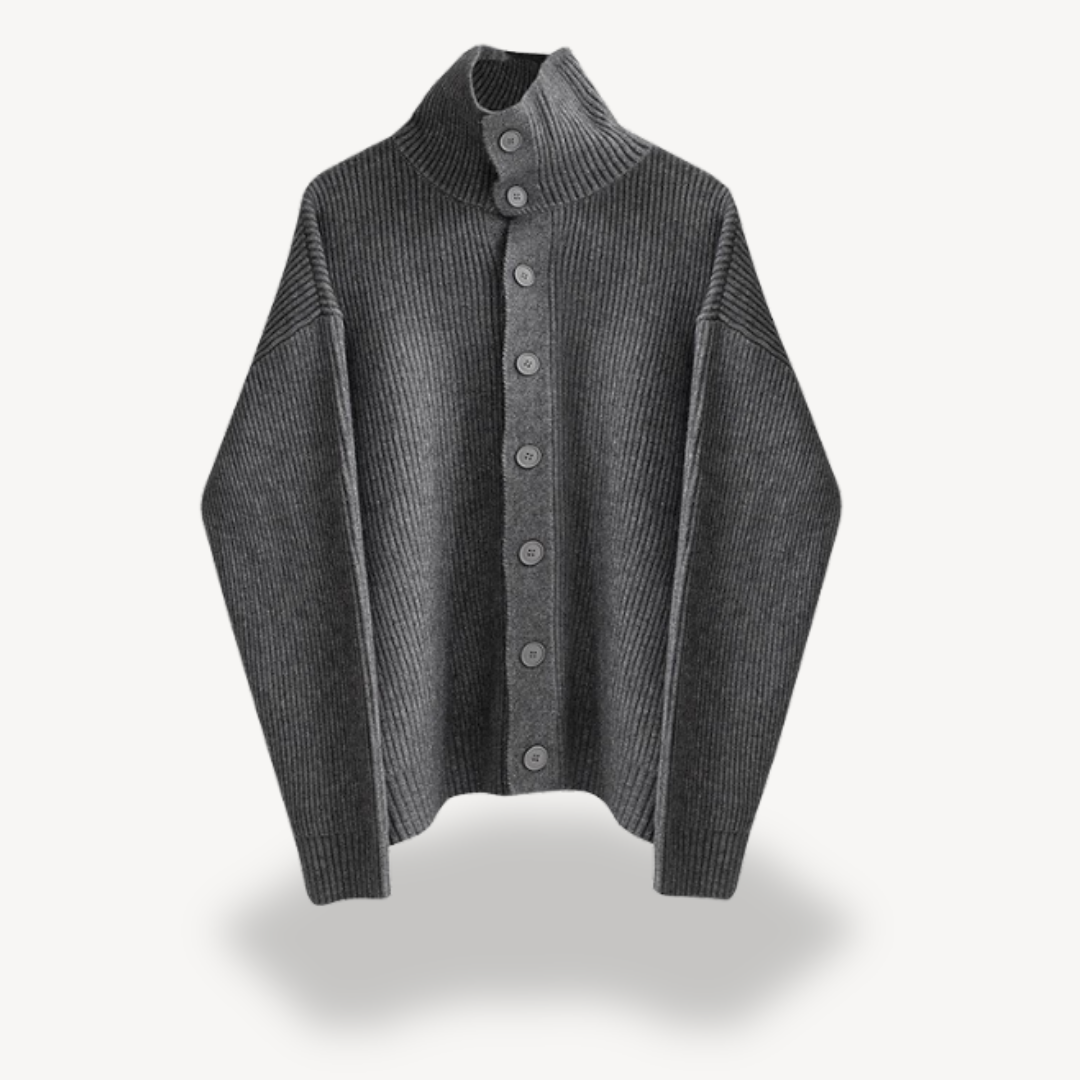 Ribbed Knit Button Cardigan for Men | Loravelle