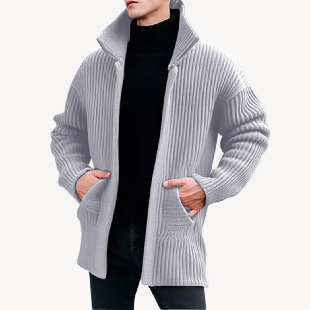 Ribbed Knit Cardigan for Men | Loravelle