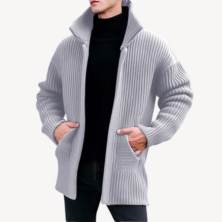 Ribbed Knit Cardigan for Men | Loravelle