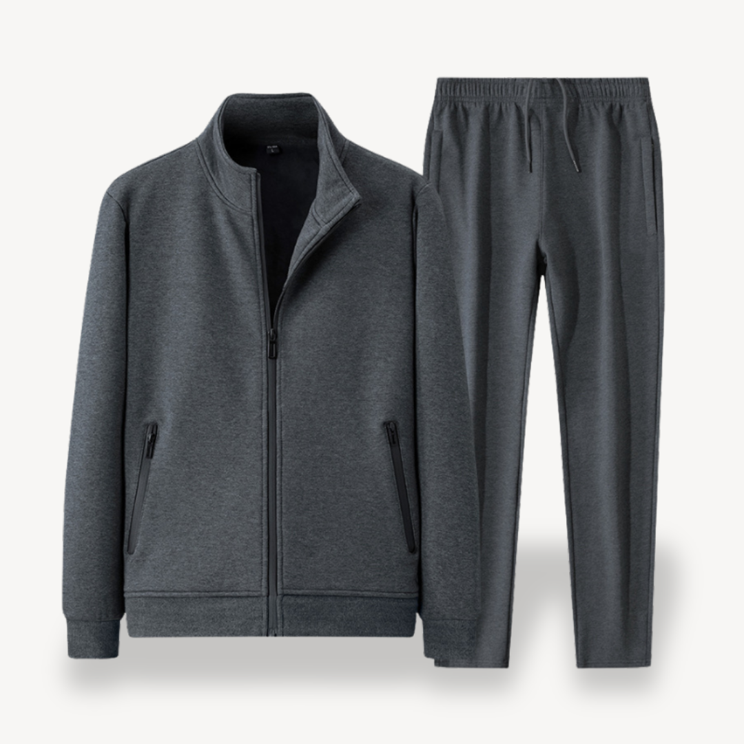 Men's Cotton Tracksuit Set with Zipper and Pockets | Loravelle