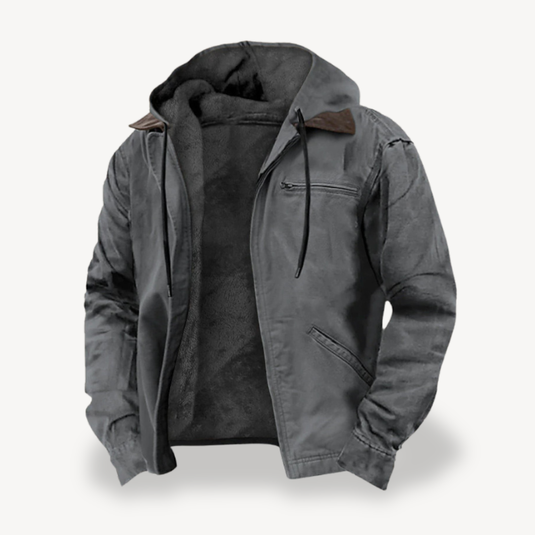 Men's Fleece Lined Hooded Jacket | Loravelle