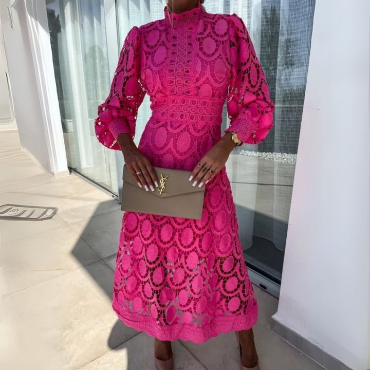 Lace Long Sleeve Midi Dress Women | Loravelle