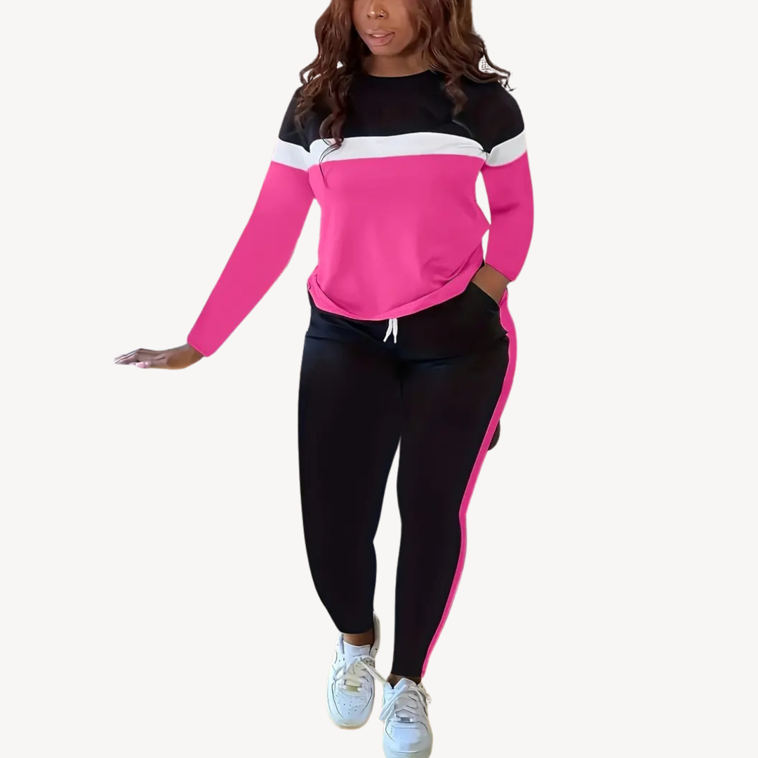 Color-Blocked Sweatsuit Set | Loravelle
