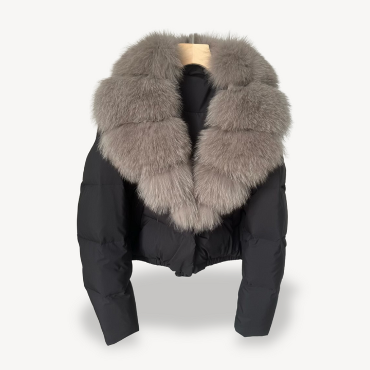Winter Puffer Jacket with Faux Fur Collar for Women | Loravelle
