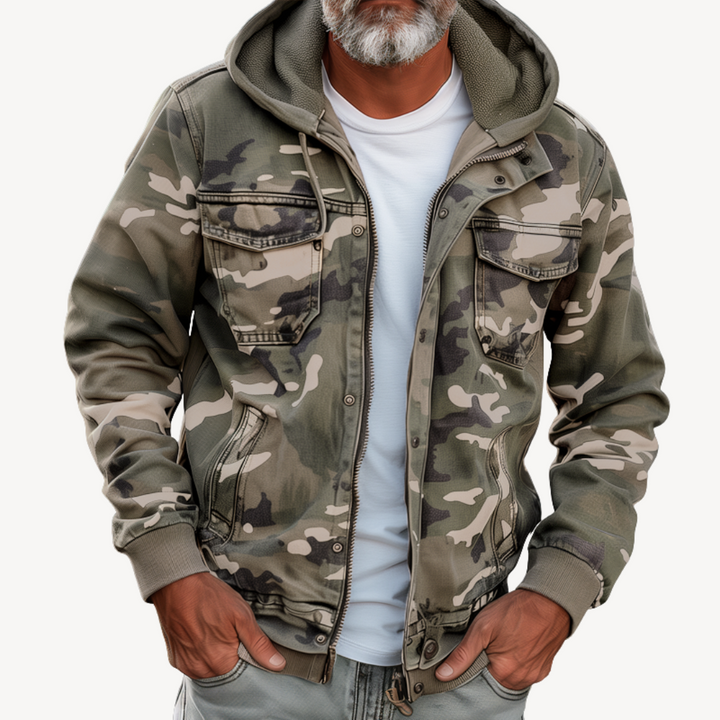 Men's Camouflage Jacket with Hoodie | Loravelle