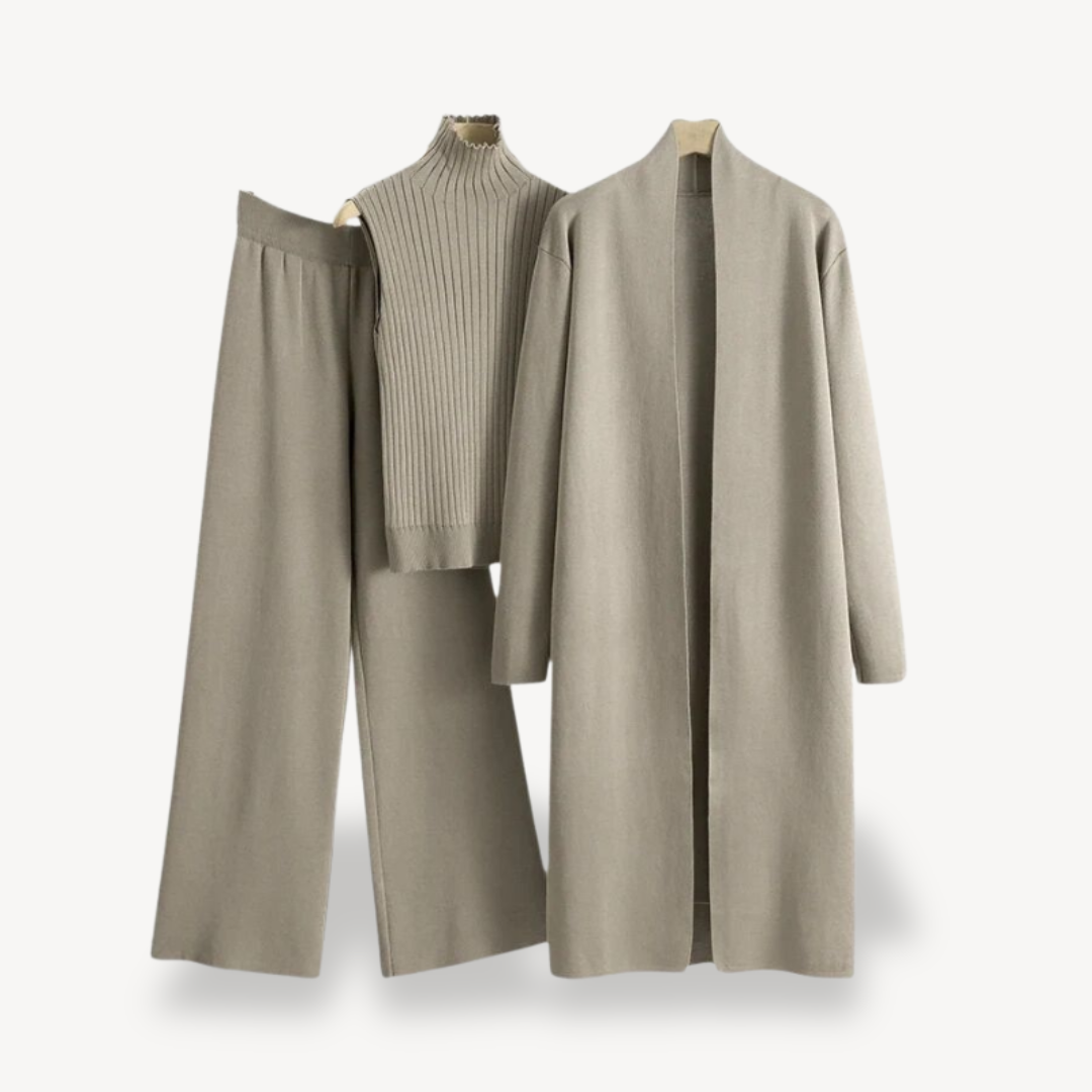 Women’s Ribbed Knit 3-Piece Set | Loravelle