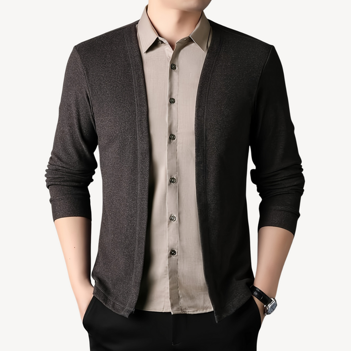 Men's Lightweight Knit Cardigan Open Front | Loravelle