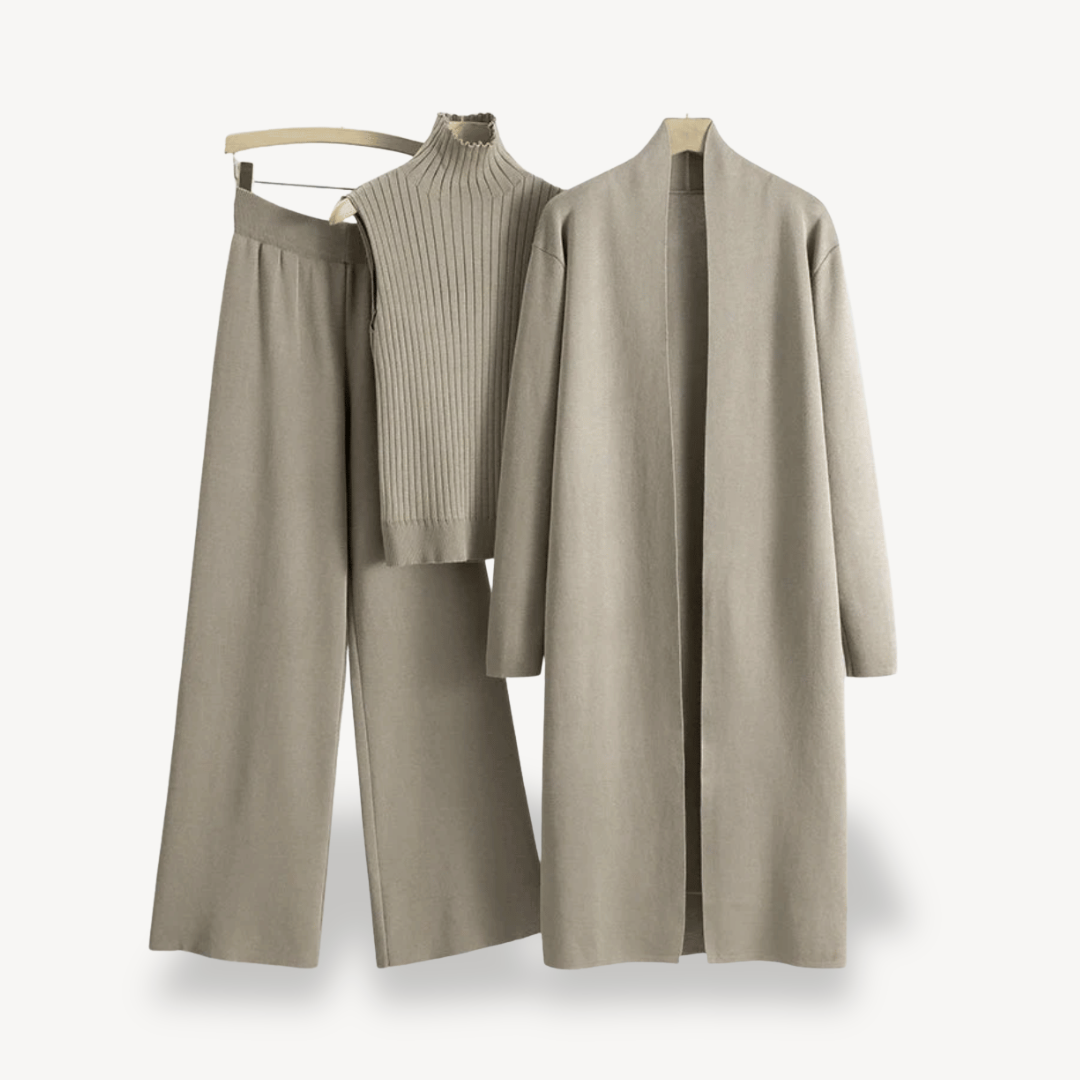Women's 3-Piece Set – Sweater, Pants & Coat | Loravelle