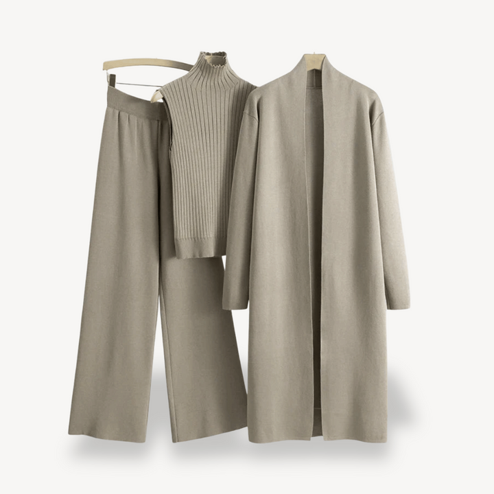 Women's 3-Piece Set – Sweater, Pants & Coat | Loravelle