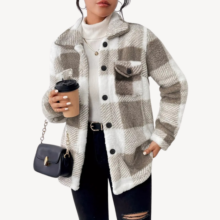 Plaid Fleece Jacket for Women | Loravelle
