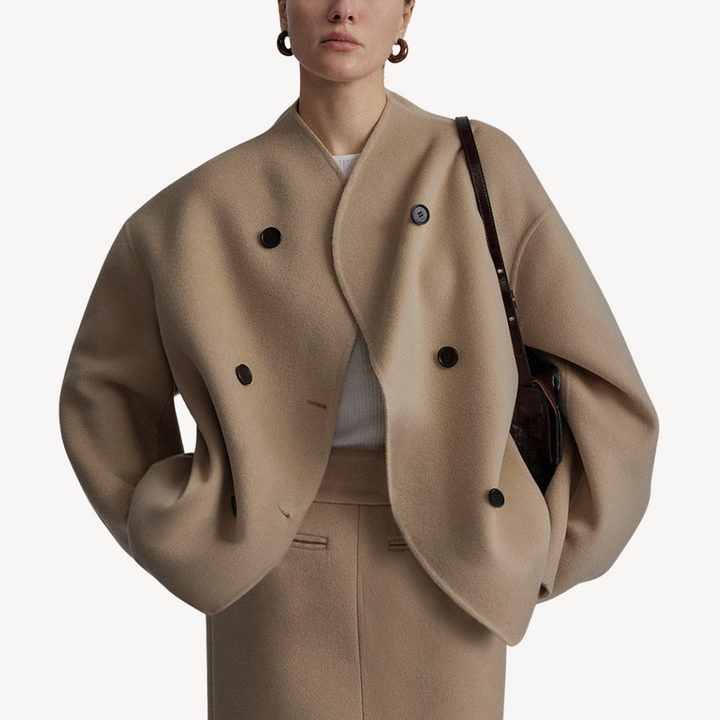 Women’s Double-Breasted Wool Coat | Loravelle