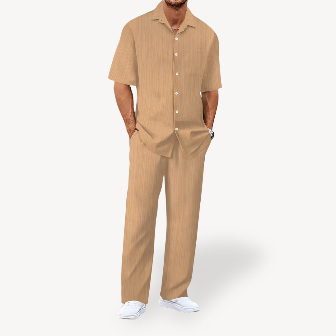 Men's Linen Blend Shirt & Pants Set | Loravelle