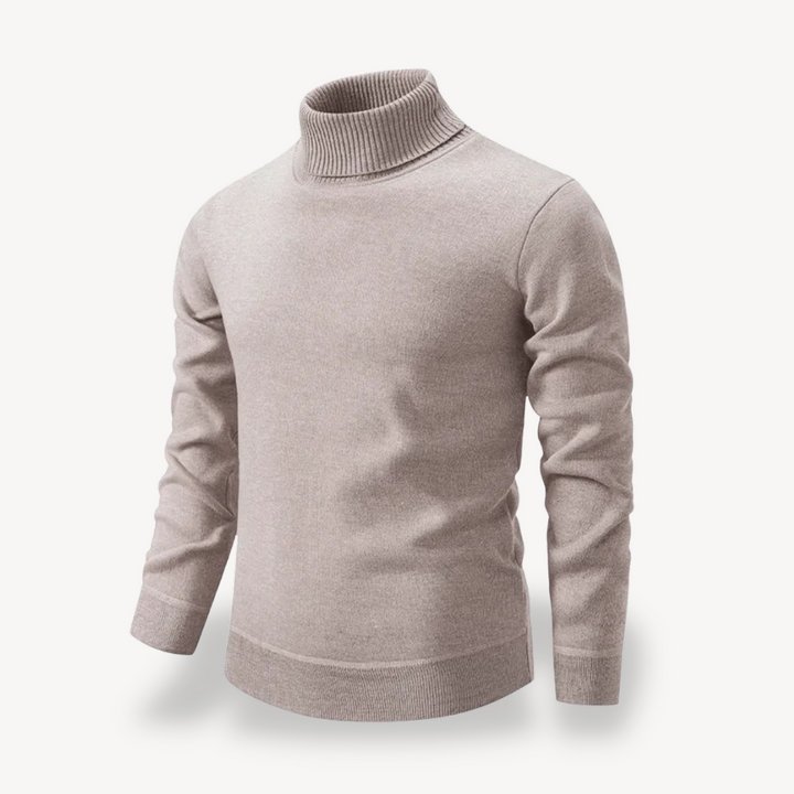 Men's Solid Turtleneck Sweater | Loravelle