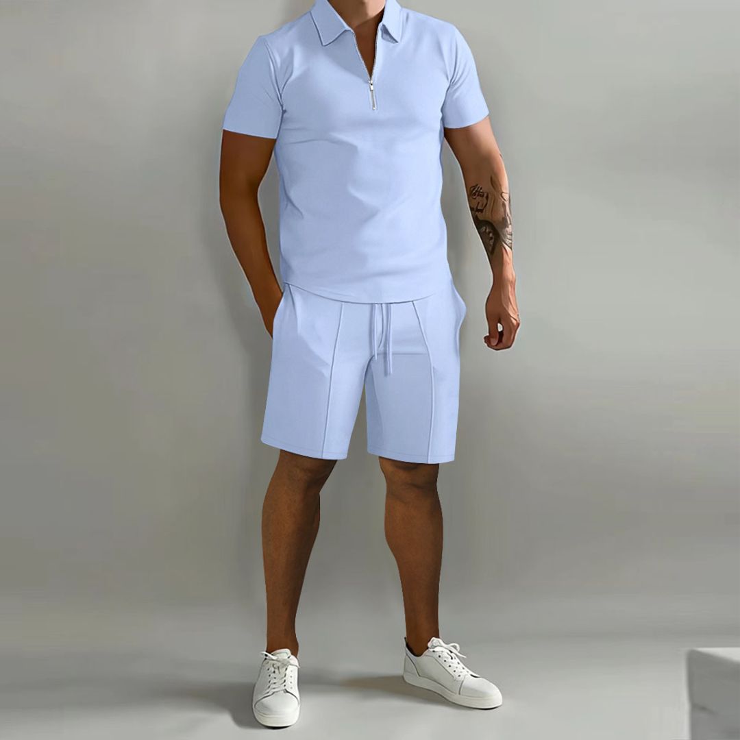 Knit Polo Shirt & Shorts Set Men | Loravelle