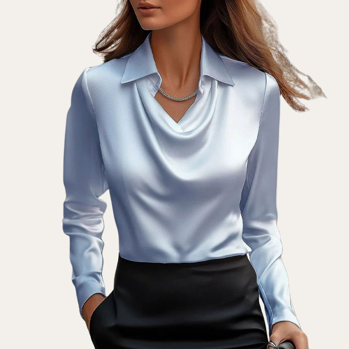 Satin Cowl Neck Blouse Women | Loravelle