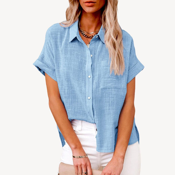 Women's Short Sleeve Linen Shirt | Loravelle