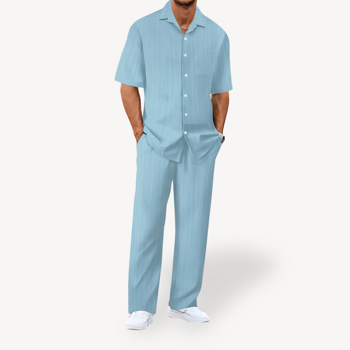 Men's Linen Blend Shirt & Pants Set | Loravelle