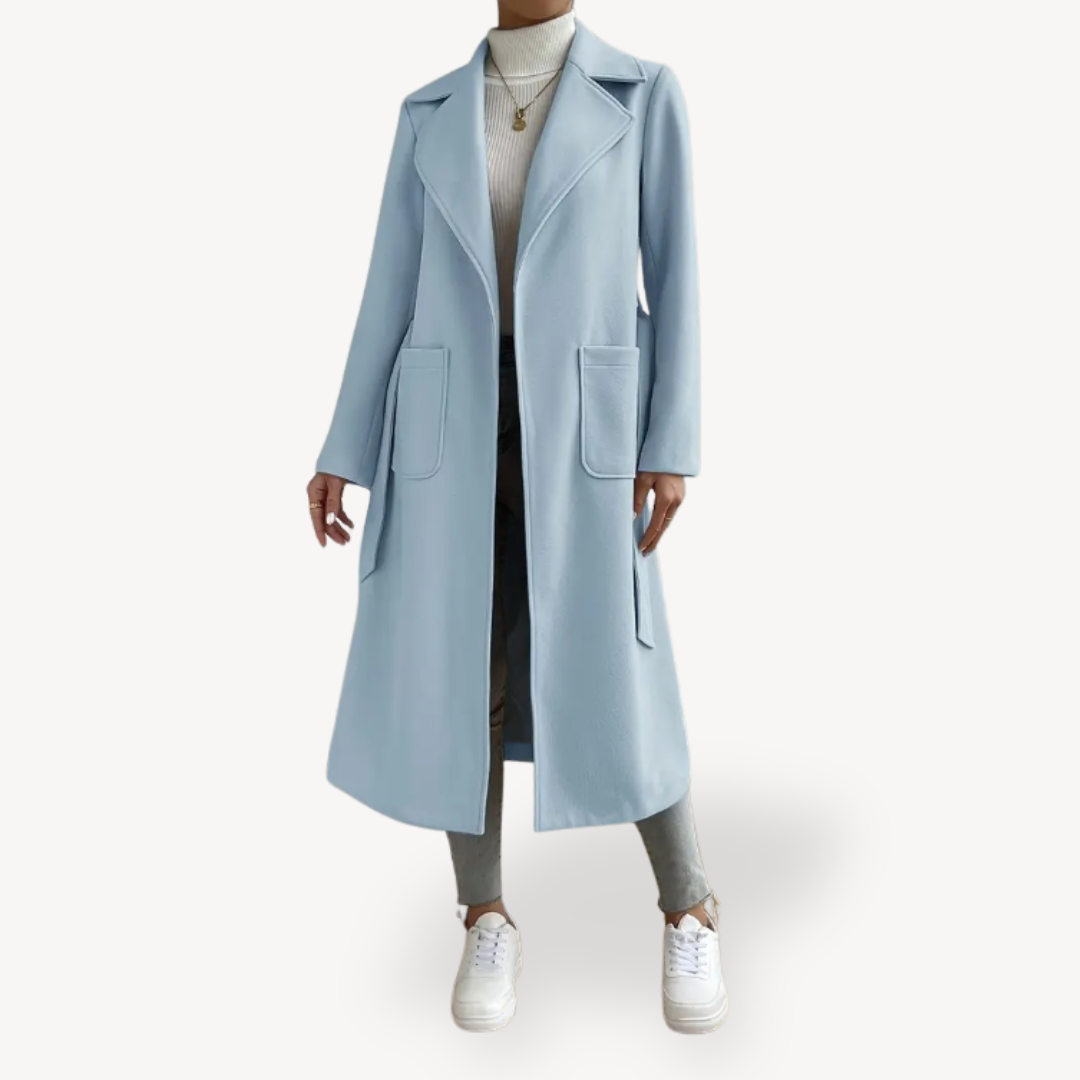 Women's Long Open Coat with Pockets | Loravelle