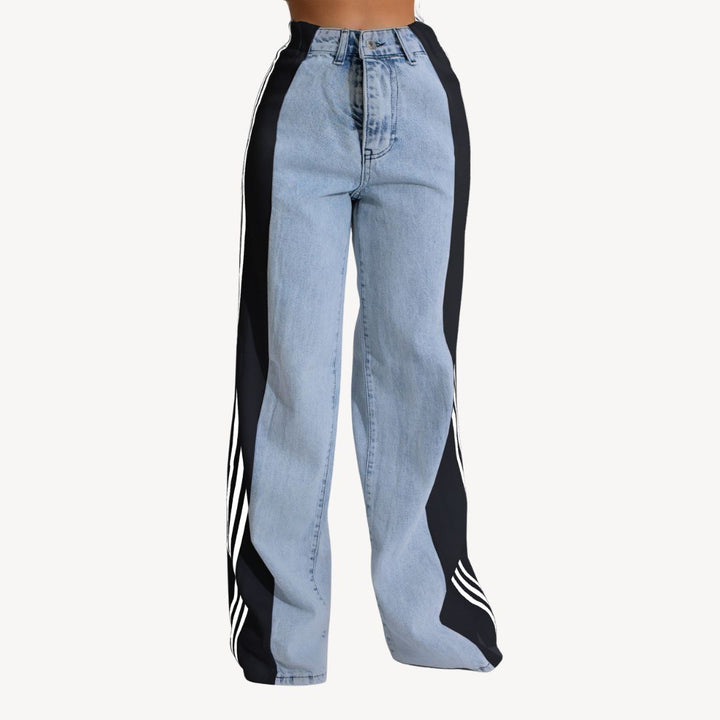 Women's Two-Tone Wide Leg Jeans | Loravelle